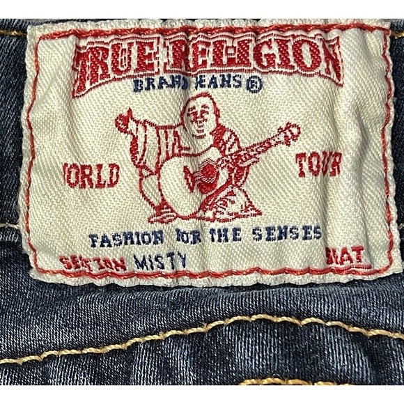 True Religion Jeans Womens 25 Blue Misty Skinny Stretch Denim Made in USA Flap - Picture 5 of 12